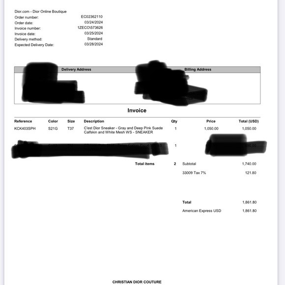 Dior sneaker-grey and punk suede - Picture 8 of 8